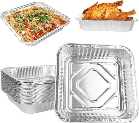 Square Aluminum Foil Food Tray No.9 Shallow (1500ml)